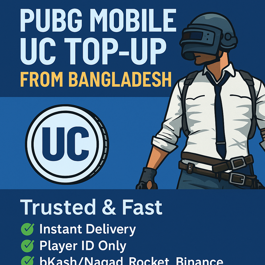 PUBG Mobile UC Top-up from Bangladesh with instant delivery using bKash, Nagad, Rocket, Binance – amargame.shop trusted service